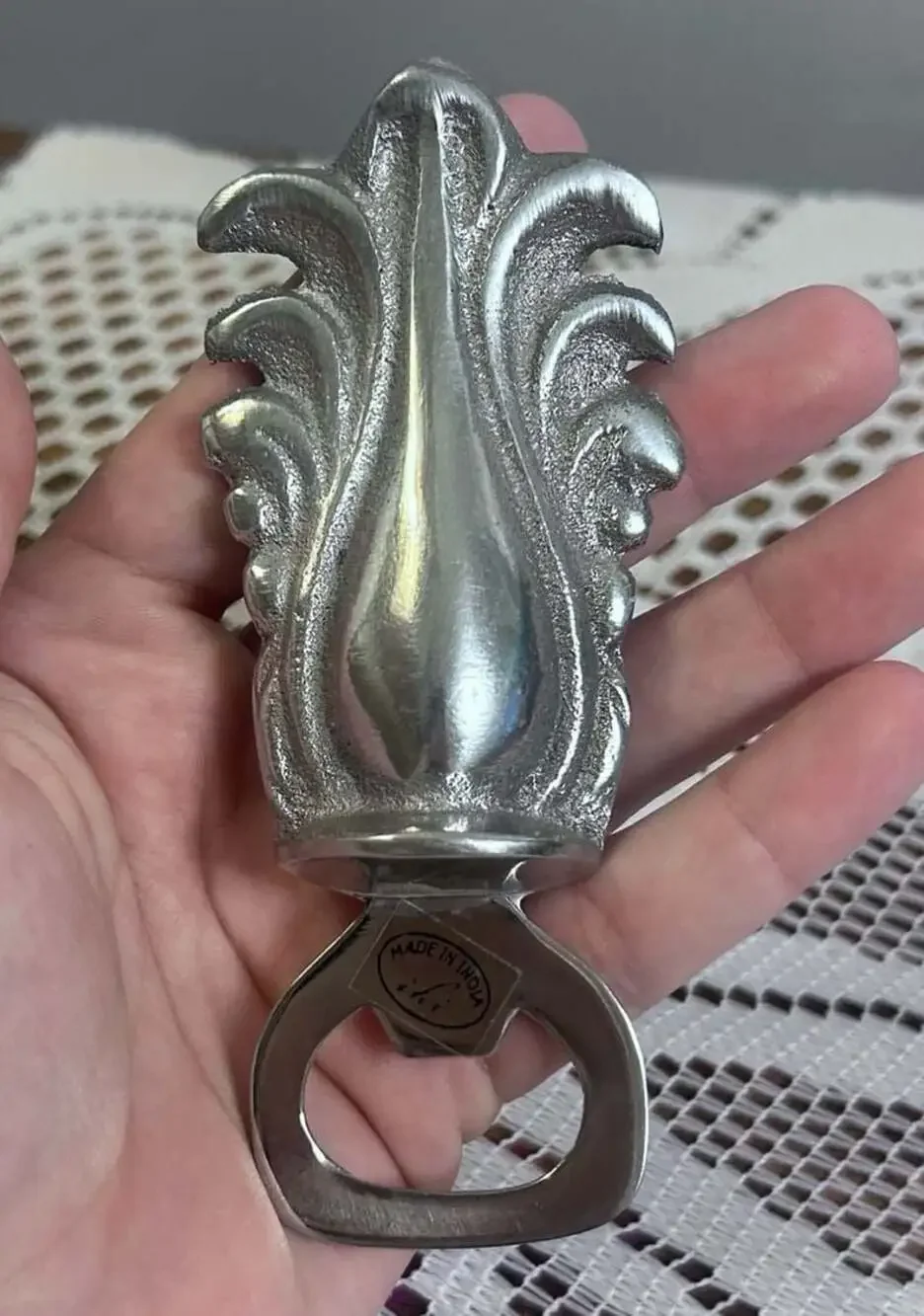 Vintage Metal Decorative Leaf and Scroll Bottle Opener Made in India